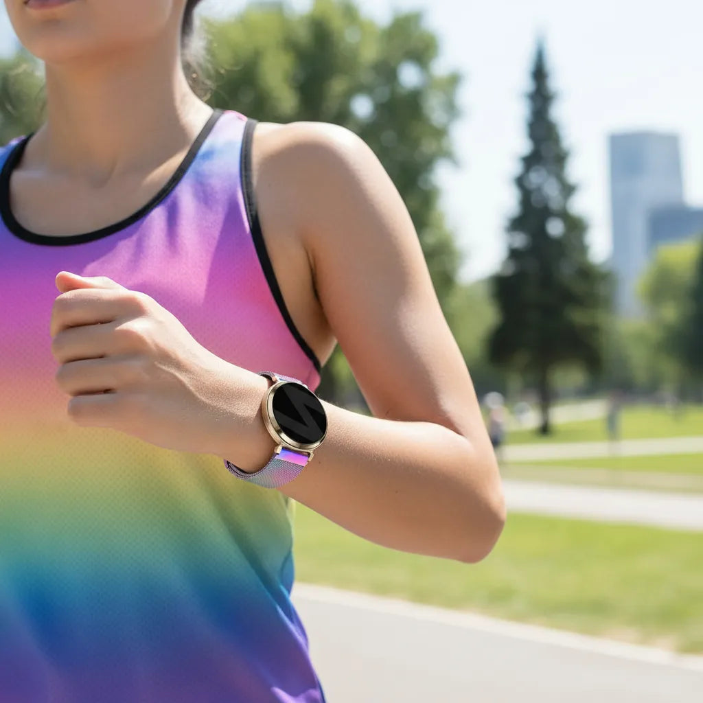 Bandz Pebble Round 2 - 14mm Milanese Loop Strap (Rainbow)