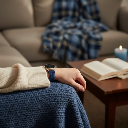 Bandz Correa nylon tejida Pebble Round 2 - 14mm (azul)