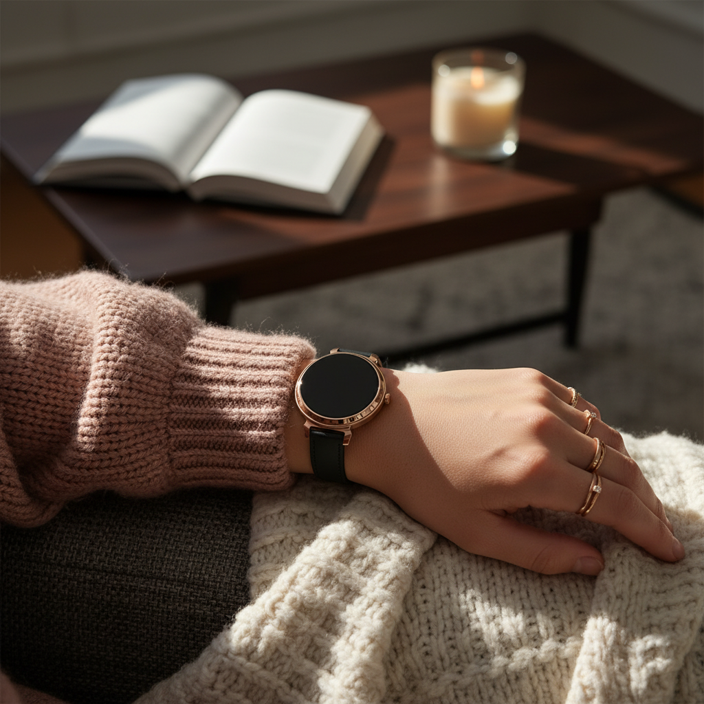 Bandz Correa cuero 'Clásico' Garmin Lily 2 (negro)