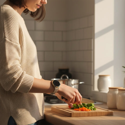 Bandz Correa cuero 'Deluxe' Pebble Round 2 - 14mm (beige)