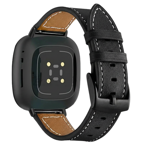 Fitbit Sense Modern Leather Strap (Black)