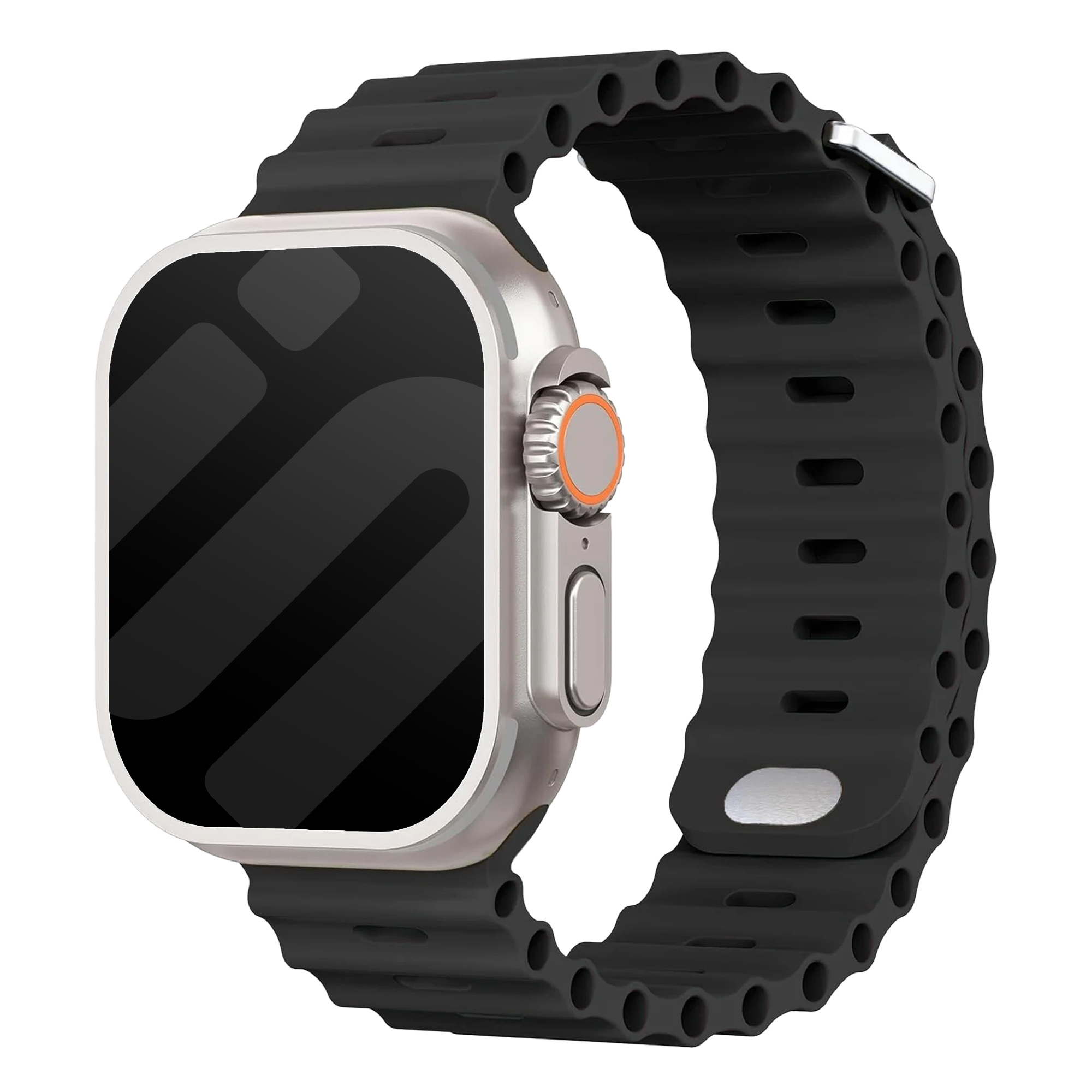 Correa Ocean para Apple Watch con cierre a presión (negro)