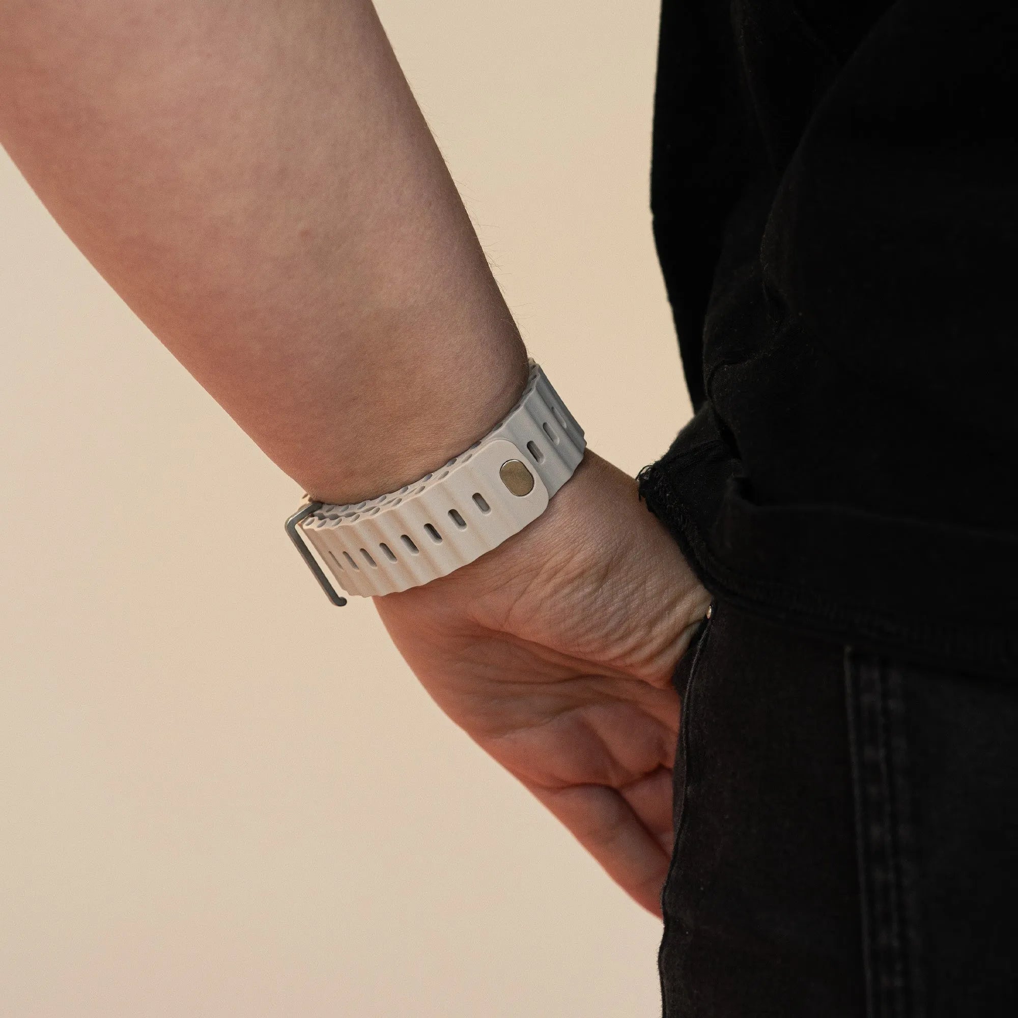 Correa Ocean para Apple Watch con cierre a presión (blanco estrella)