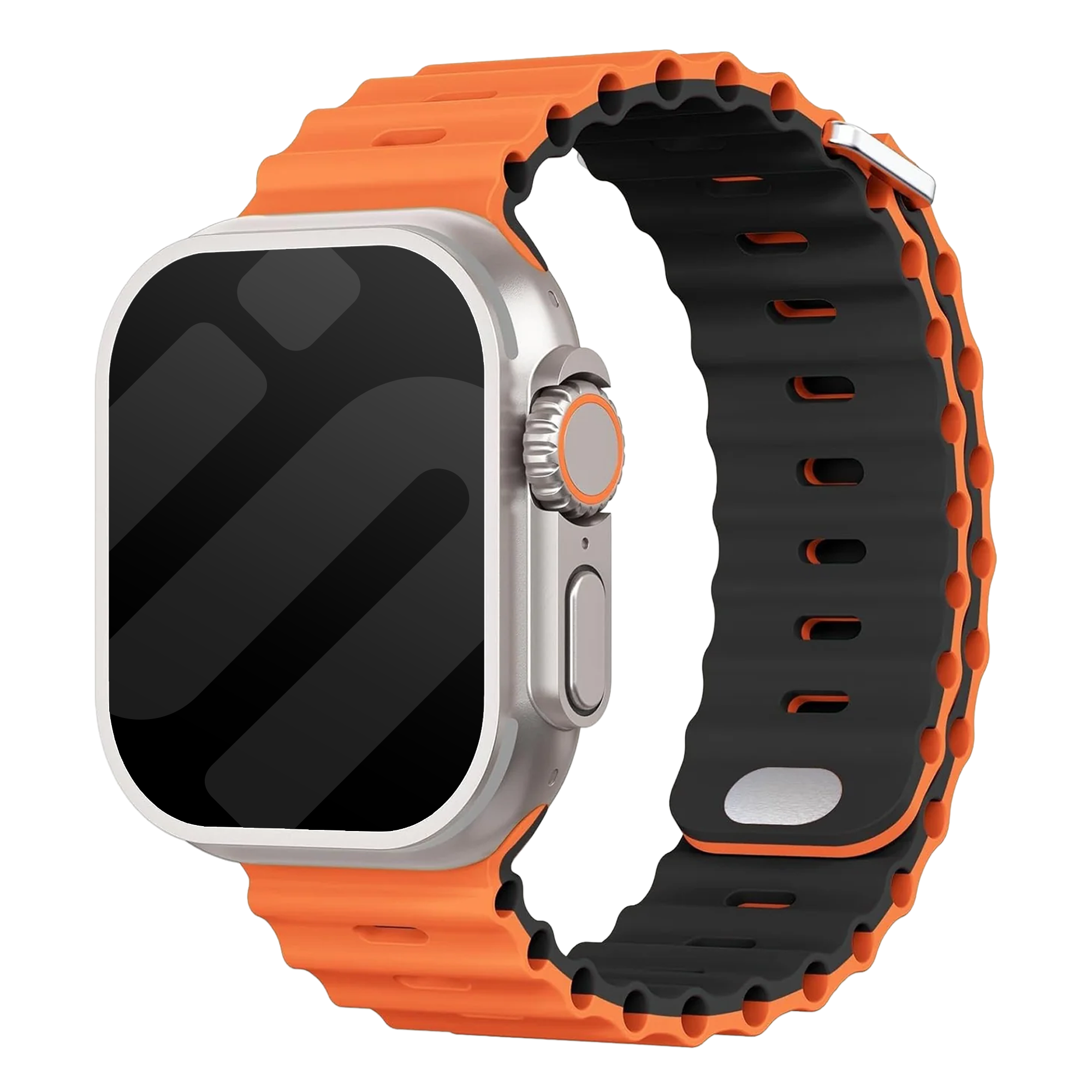 Correa Ocean para Apple Watch con cierre a presión (naranja/negro)