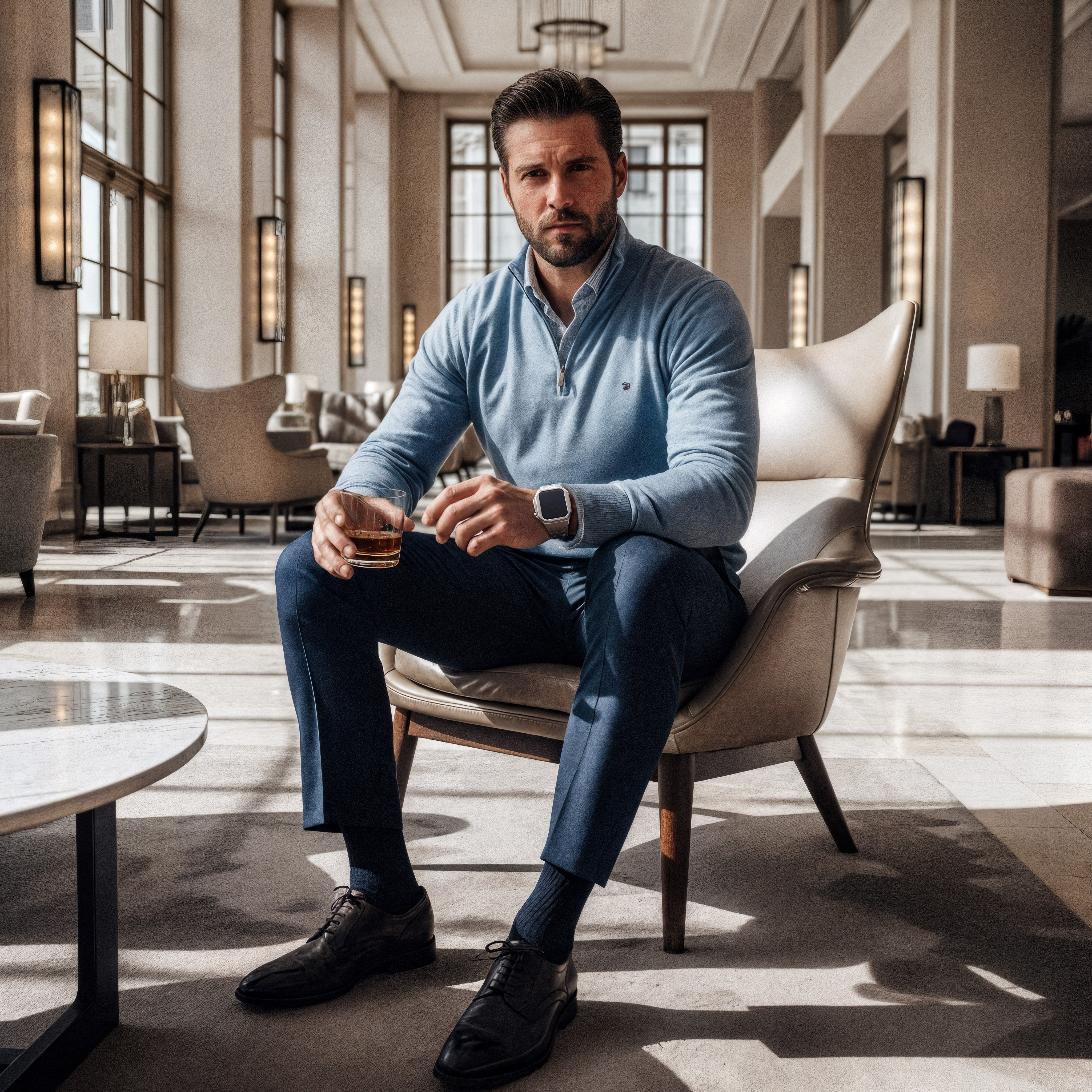 Reqior Apple Watch 45mm Case with Steel Strap (Silver)