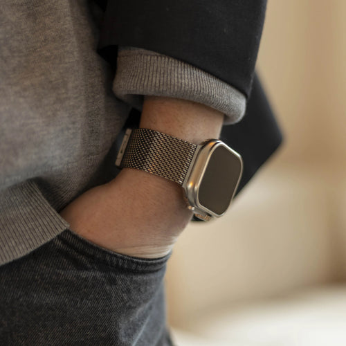 Bandz Correa Milanesa Loop con P-buckle Apple Watch (plata)