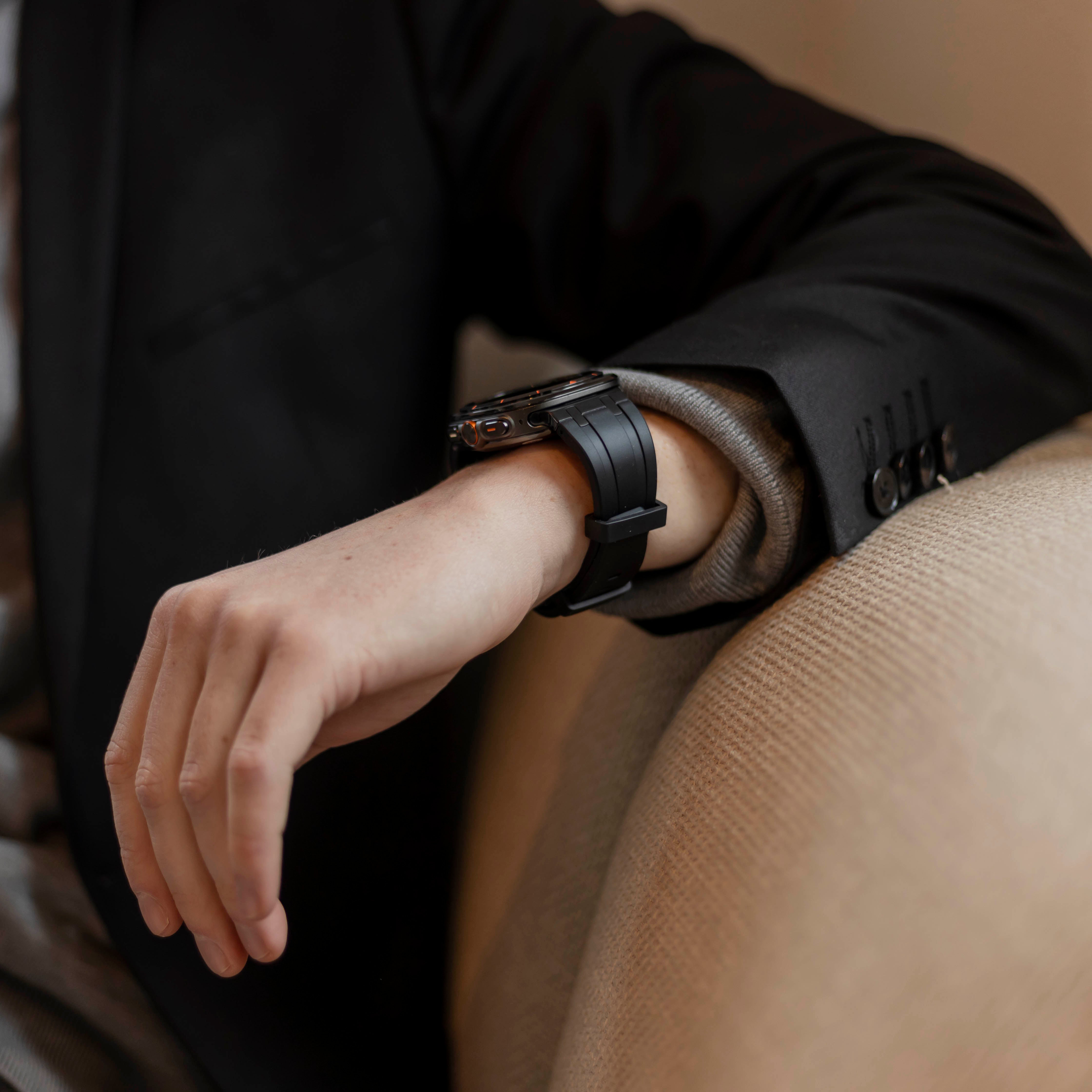 Bandz Correa silicona 'Luxe Liquid' Samsung Galaxy Watch Ultra (negra con negra)