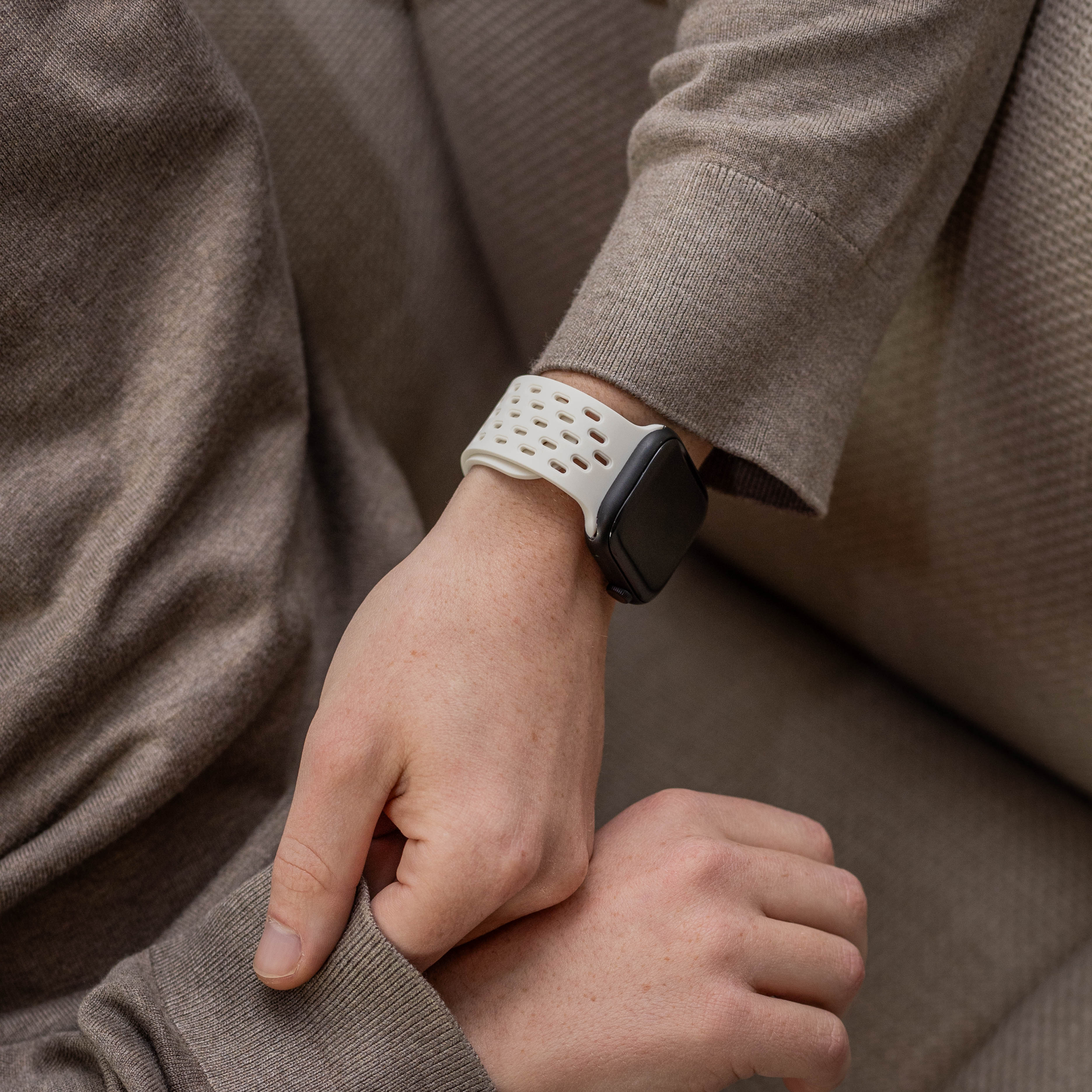 Correa silicona air con P-buckle Apple Watch (blanca)