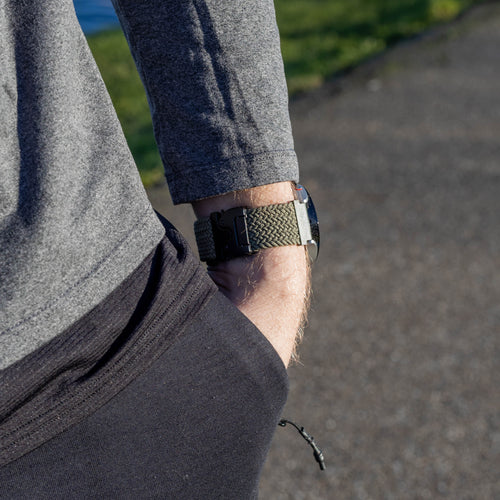 Garmin Venu 2 Braided Strap with P-Buckle (Green)