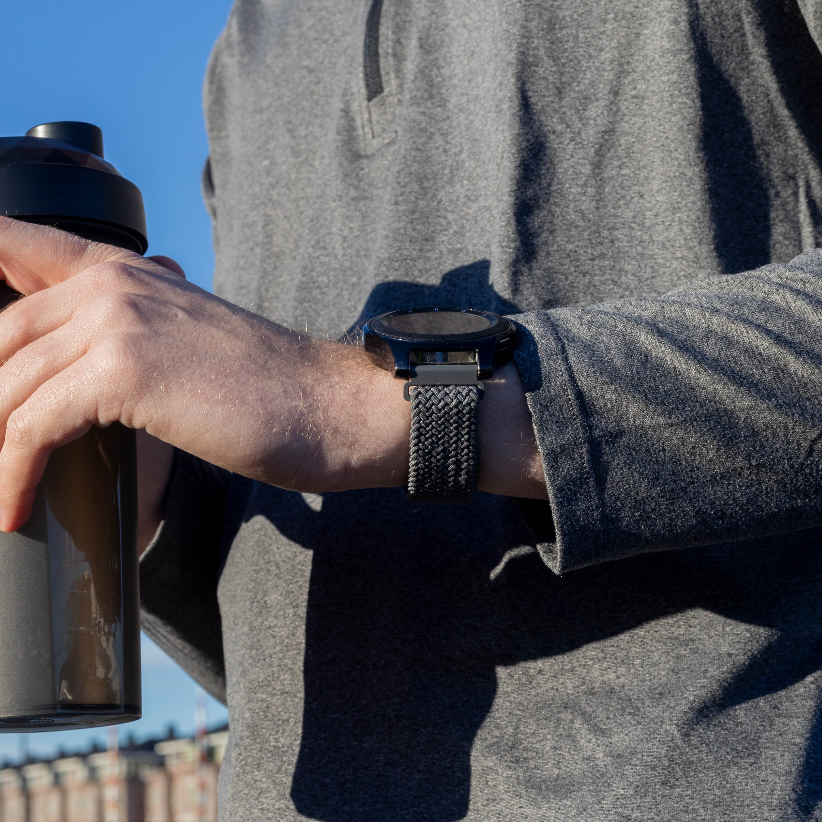 Correa trenzada con hebilla Garmin Vivoactive 4 (gris)