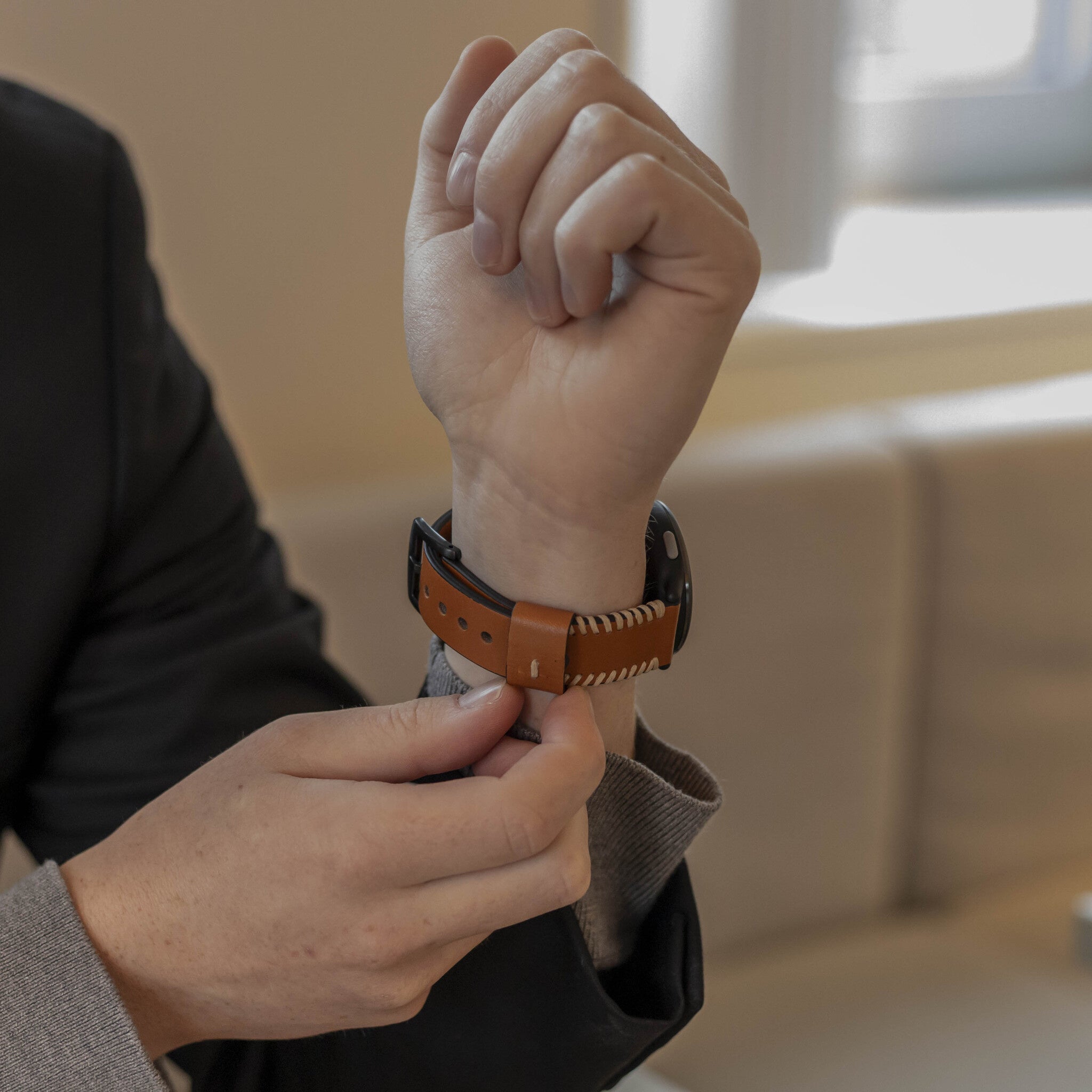 Suunto Run Stitched Leather Strap (Brown)