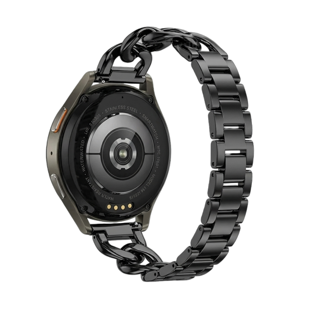 Correa cadena de acero Samsung Galaxy Watch FE (negra)