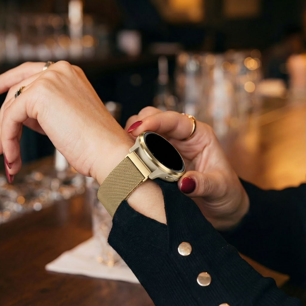 Correa milanesa Garmin Venu 3s (dorado)