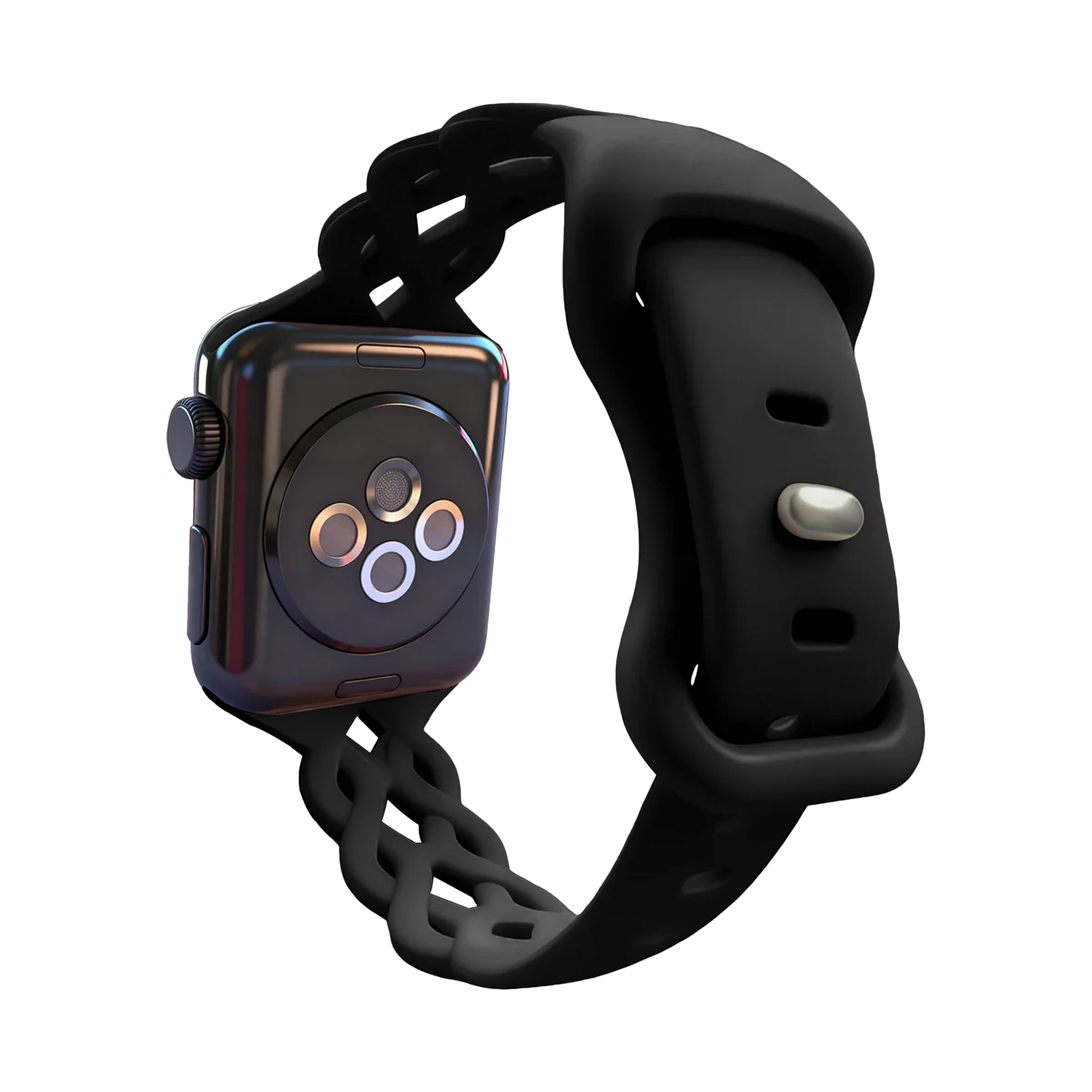 Bandz Correa silicona trenzada Apple Watch (negro)