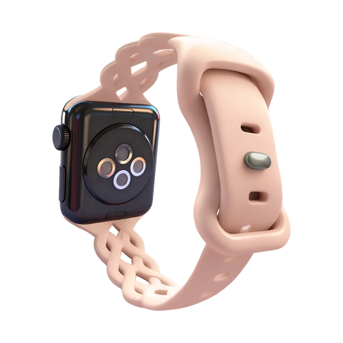 Bandz Correa silicona trenzada Apple Watch (rosa arena)