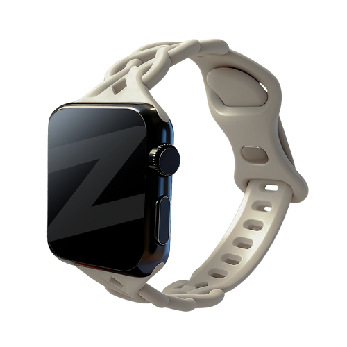 Bandz Correa silicona trenzada Apple Watch (beige claro)