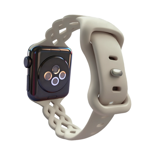 Bandz Correa silicona trenzada Apple Watch (beige claro)