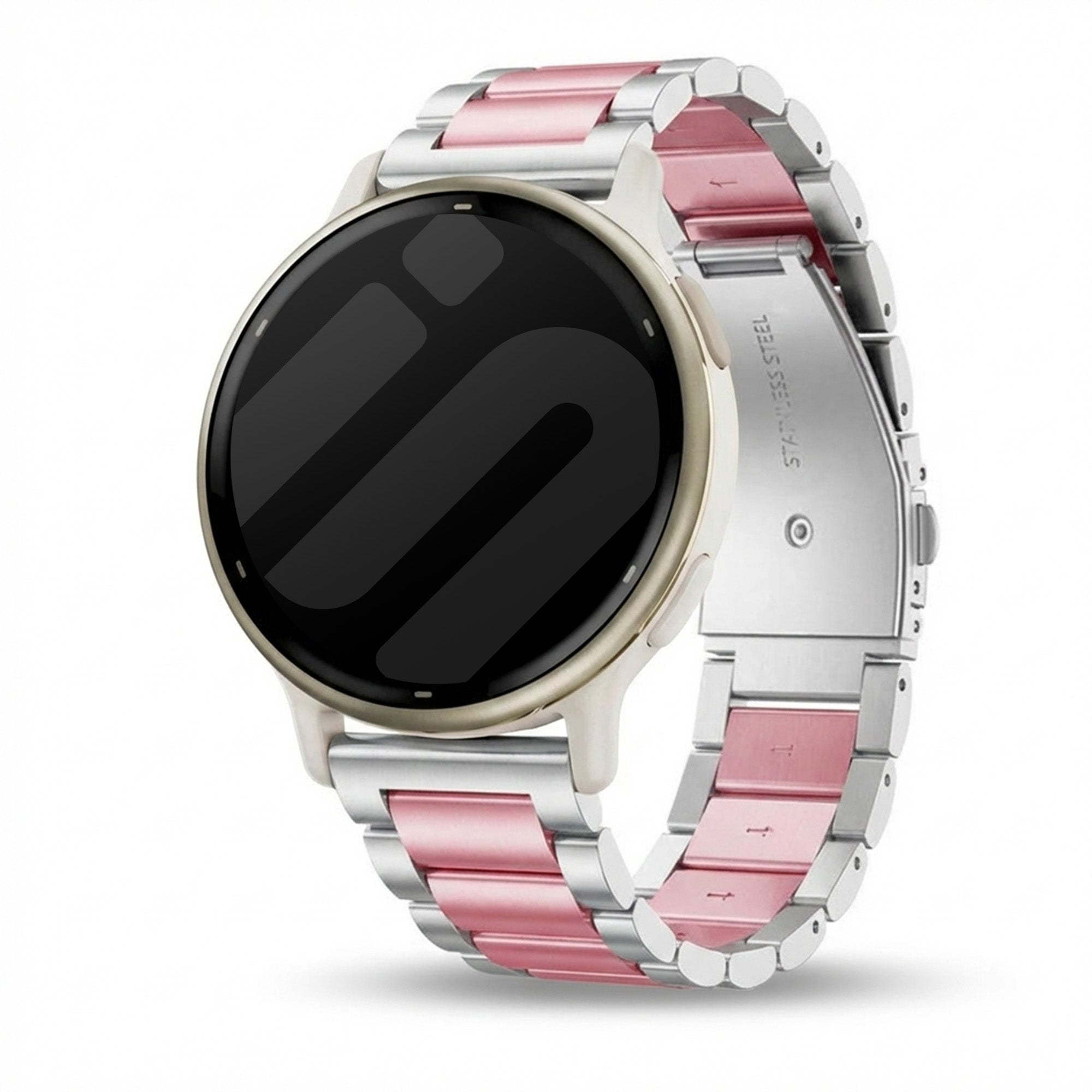 Correa acero Garmin Vivoactive 5 (plateado/rosa)