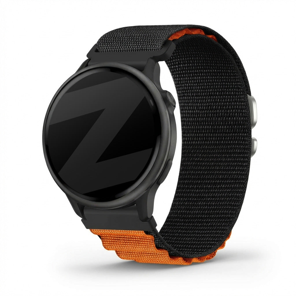 Bandz Correa nylon Alpine Garmin Vivoactive 6 (negro/naranja)