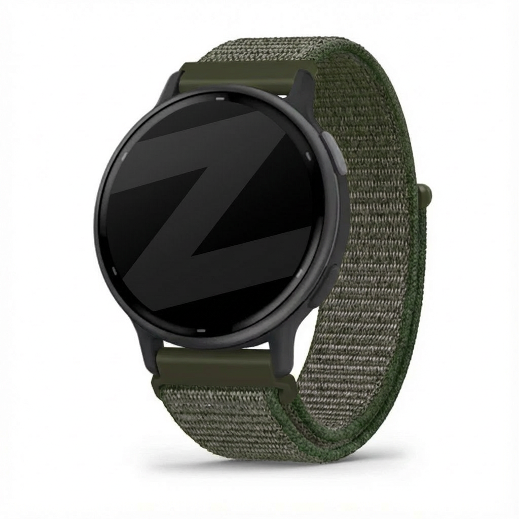 Bandz Garmin Vivoactive 5 Nylon Loop Strap (Olive Green)