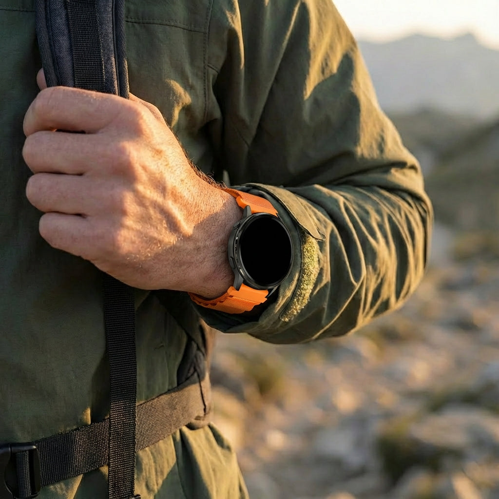 Bandz Garmin Forerunner 570 - 47mm Alpine Nylon Strap (Orange)