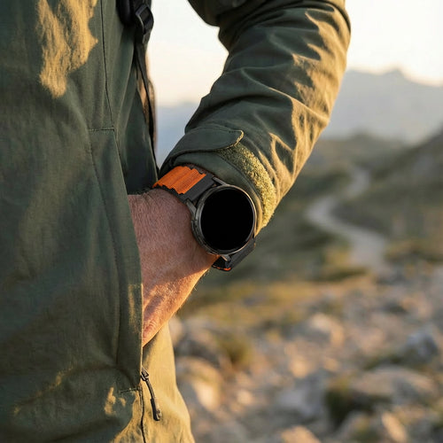 Bandz Garmin Venu 2 Alpine Nylon Strap (Black/Orange)