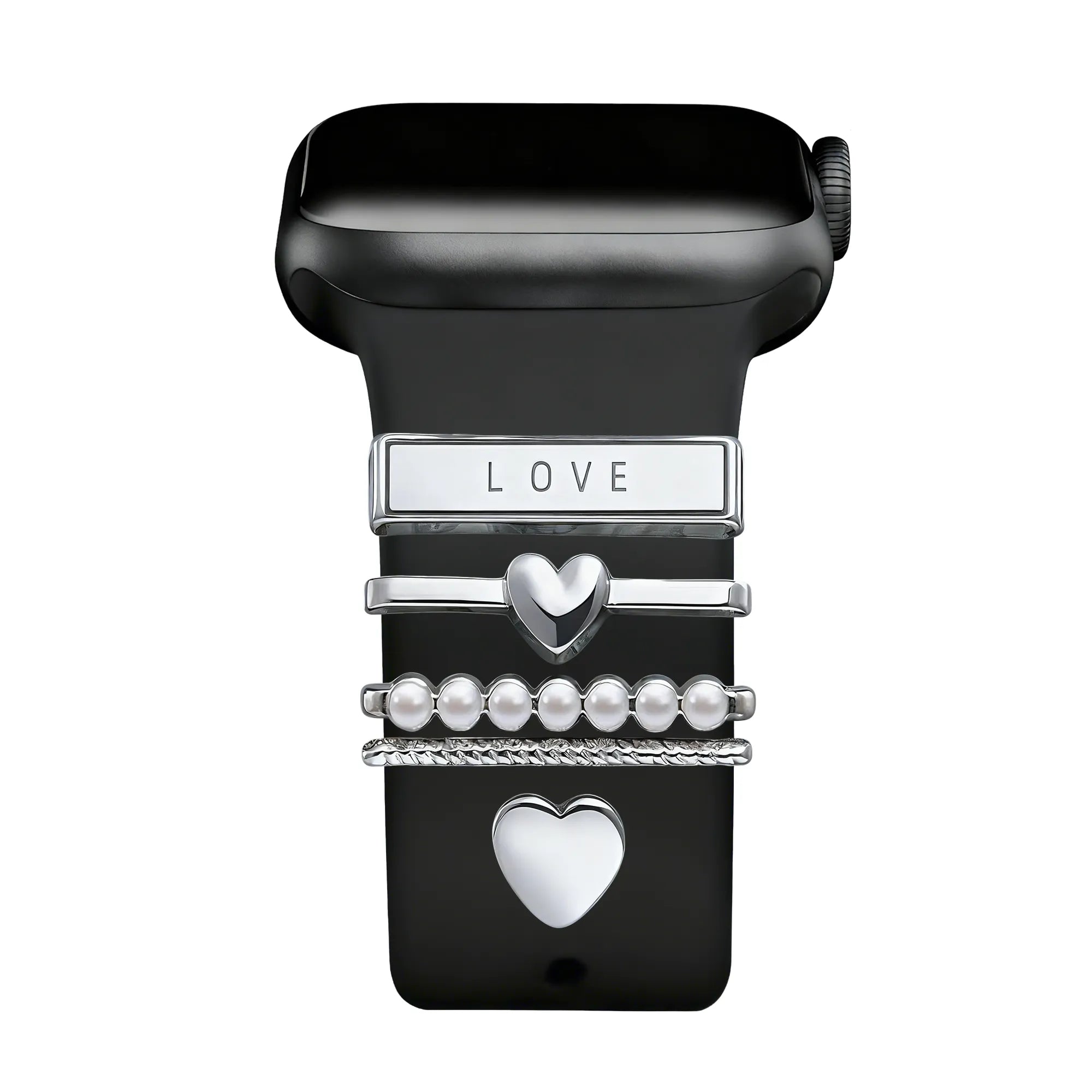 Correa Charm - 'Corazones' (plateado)