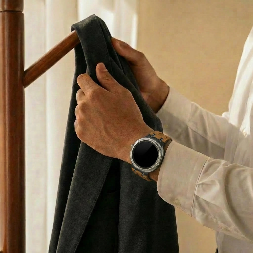 Samsung Galaxy Watch 8 Classic Solid Leather Strap (Brown)