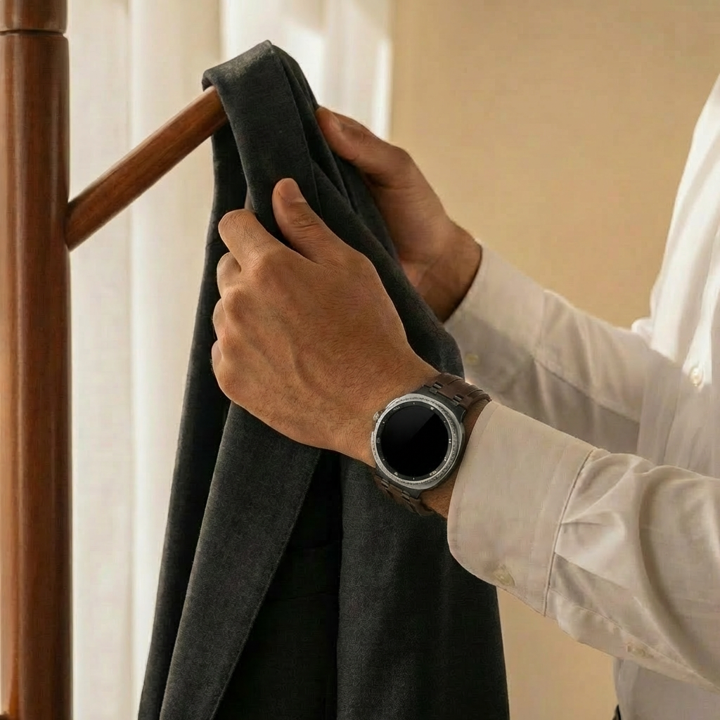 Correa cuero sólida Samsung Galaxy Watch 8 Classic (cafe)