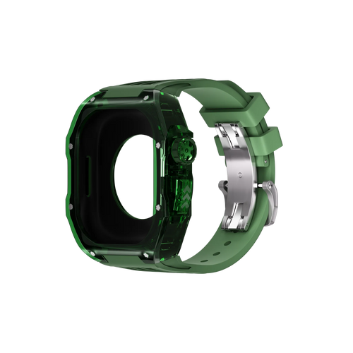 Reqior Funda de polímero con correa de goma Apple Watch 45mm (verde)