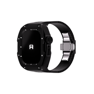 Reqior Funda con correa de goma Apple Watch 45mm (negro)