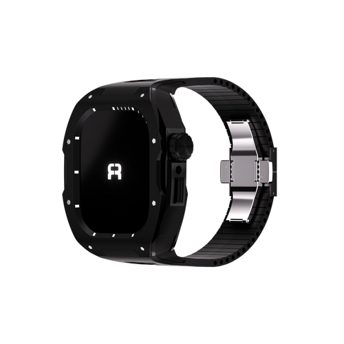Reqior Funda con correa de goma Apple Watch 45mm (negro)