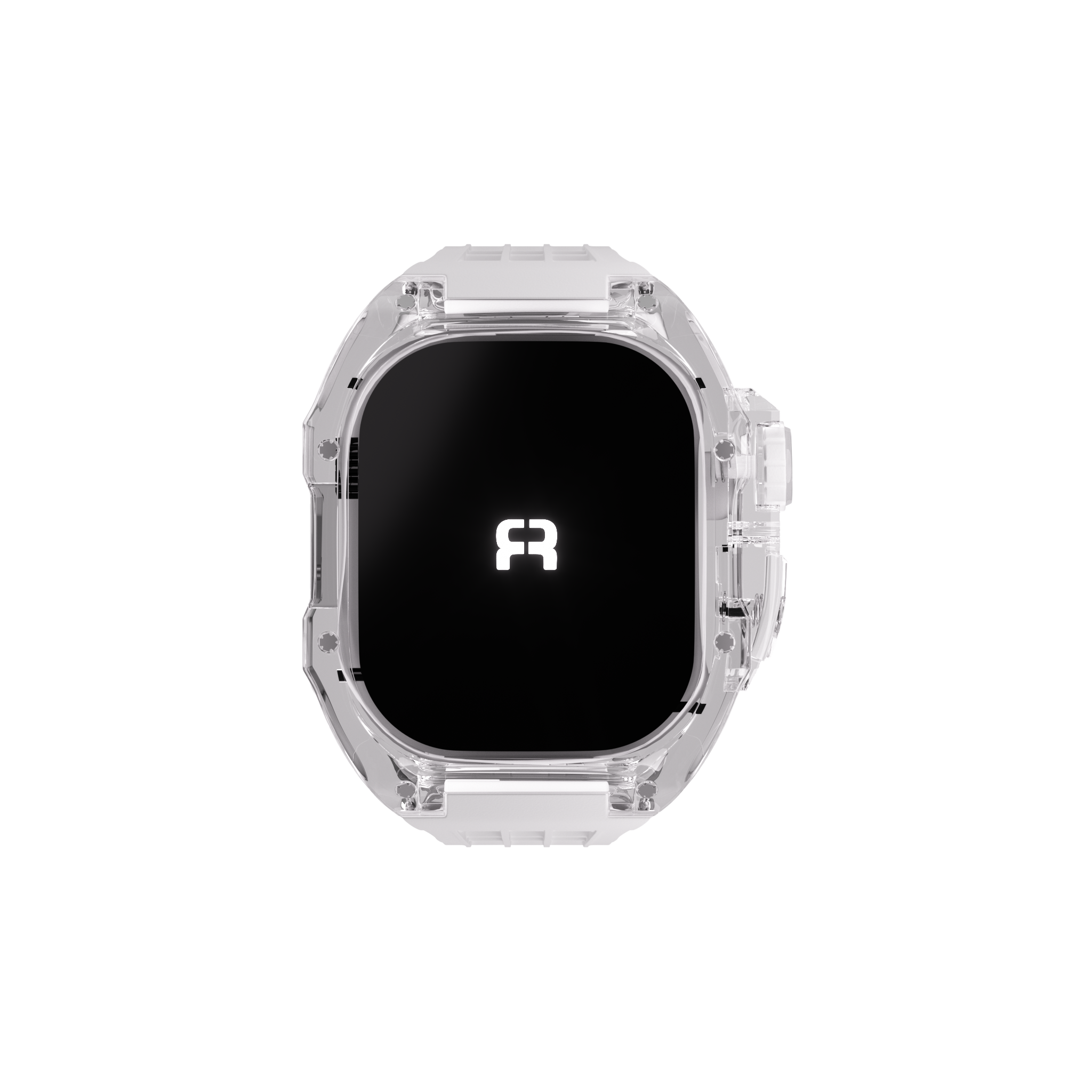 Reqior Funda de polímero con correa de goma Apple Watch 45mm (transparente)