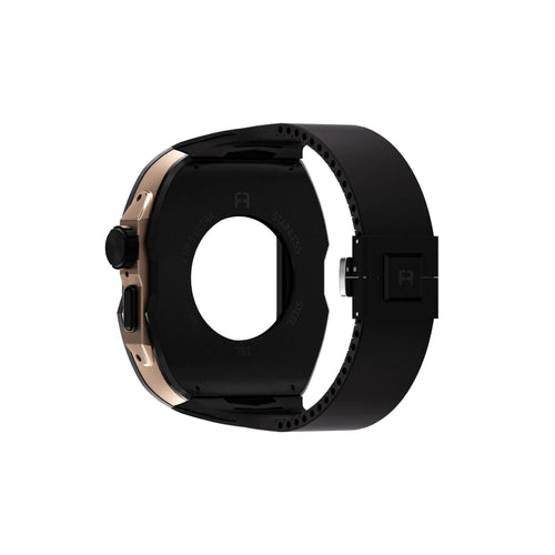 Reqior Funda con correa de goma Apple Watch Ultra (negro/rosa dorado)