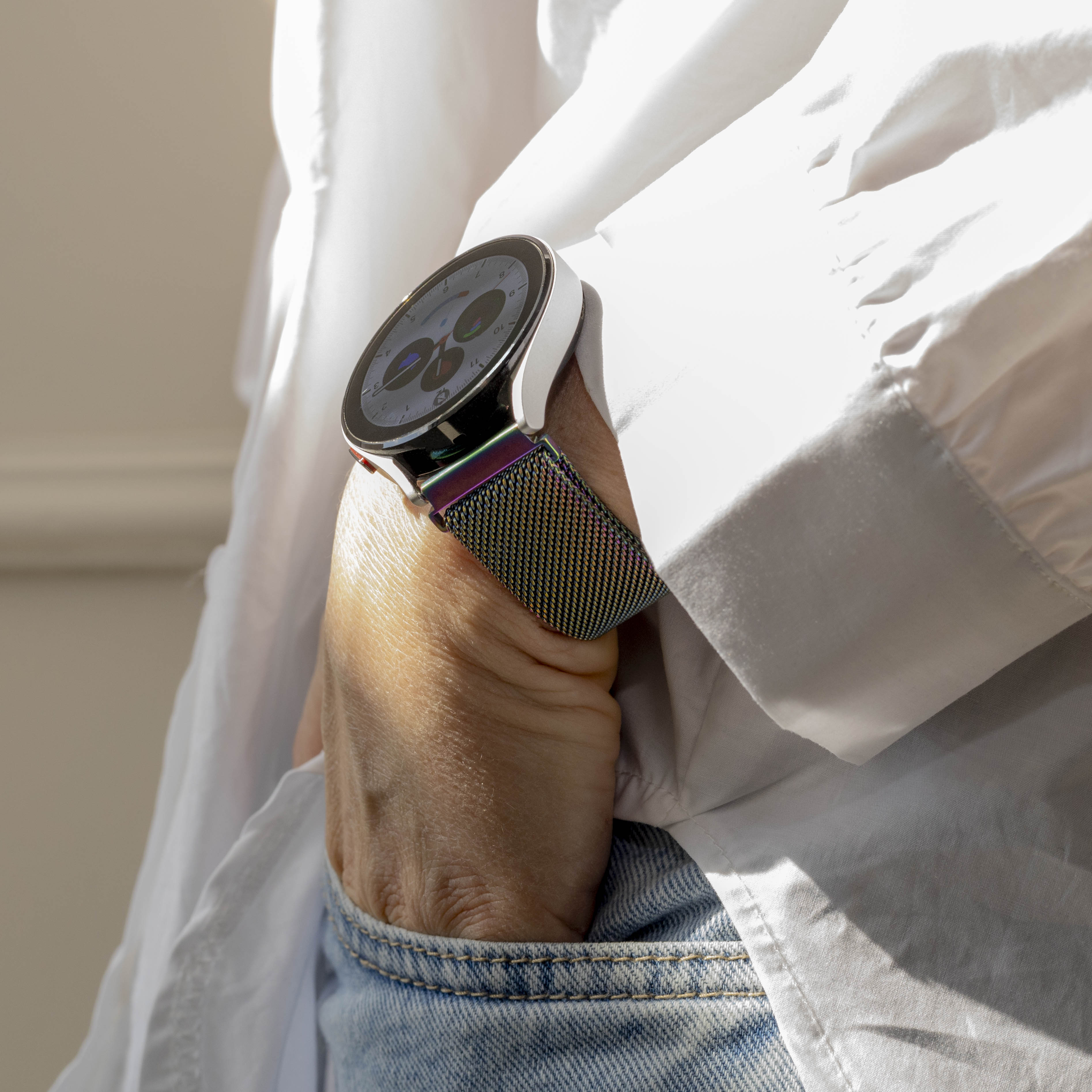 Correa milanesa Samsung Galaxy Watch 6 Classic 47mm (Pearlescent)