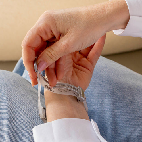 Transparent Flower Samsung Galaxy Watch 6 44mm Magnetic Strap