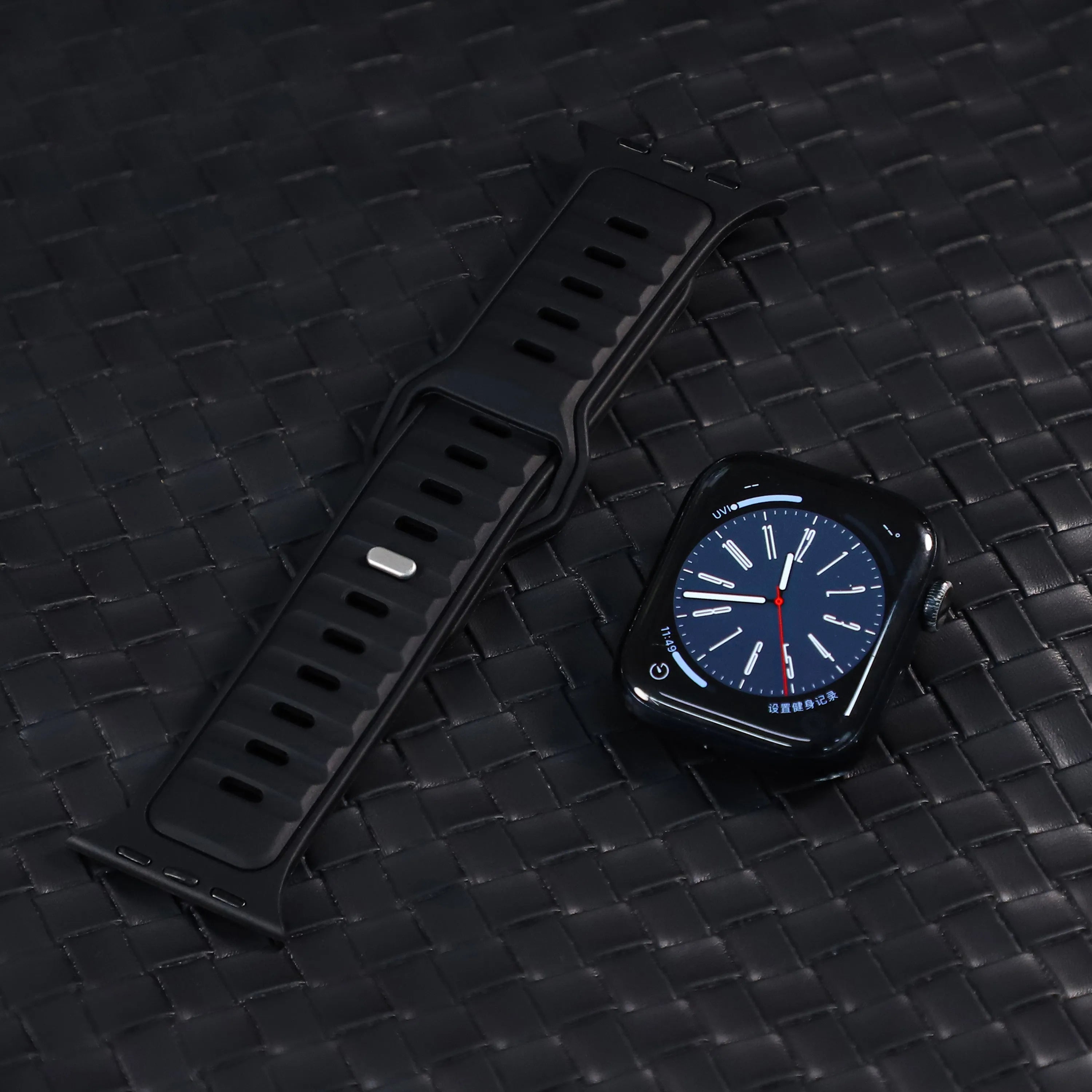 Correa de silicona premium outdoor Apple Watch (negra/negra)