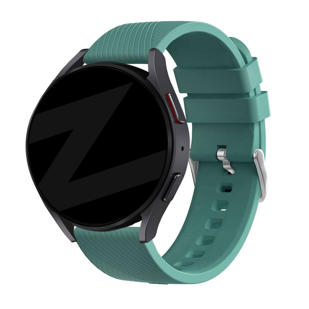 Silicone Strap 'Deluxe', on a watch, 3/4 front view