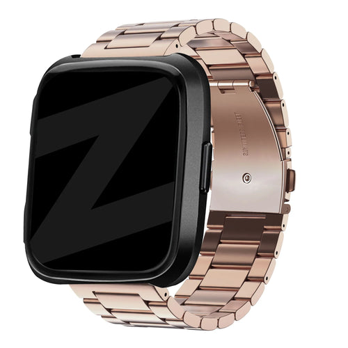 Steel Strap 'Classic', rose gold, on a watch, 3/4 front view