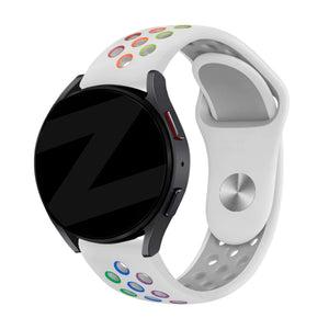 Bandz ICE Smart 3.0 Rectangular 1.78 Sport Strap 'Deluxe' (White/Rainbow)
