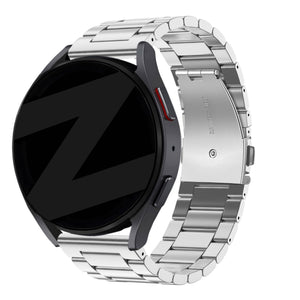 Steel Strap 'Classic', silver, on a watch, 3/4 front view