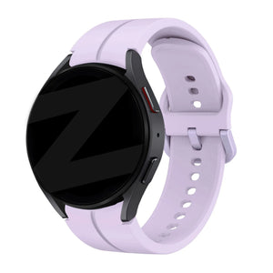 Silicone Strap 'Extreme', light purple, on a watch, 3/4 front view