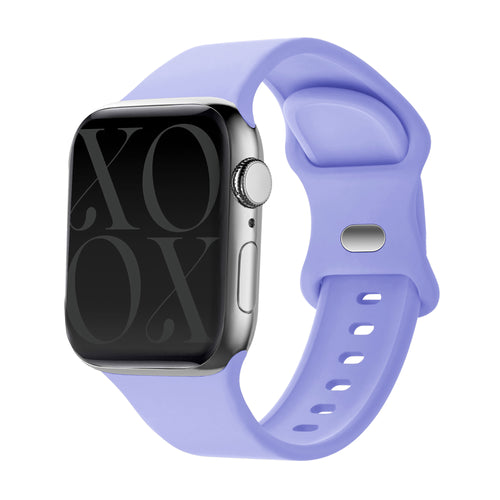 Silicone Strap, light purple, on a watch, 3/4 front view