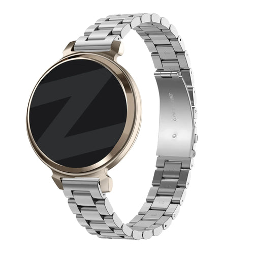 Steel Strap 'Classic', silver, on a watch, 3/4 front view