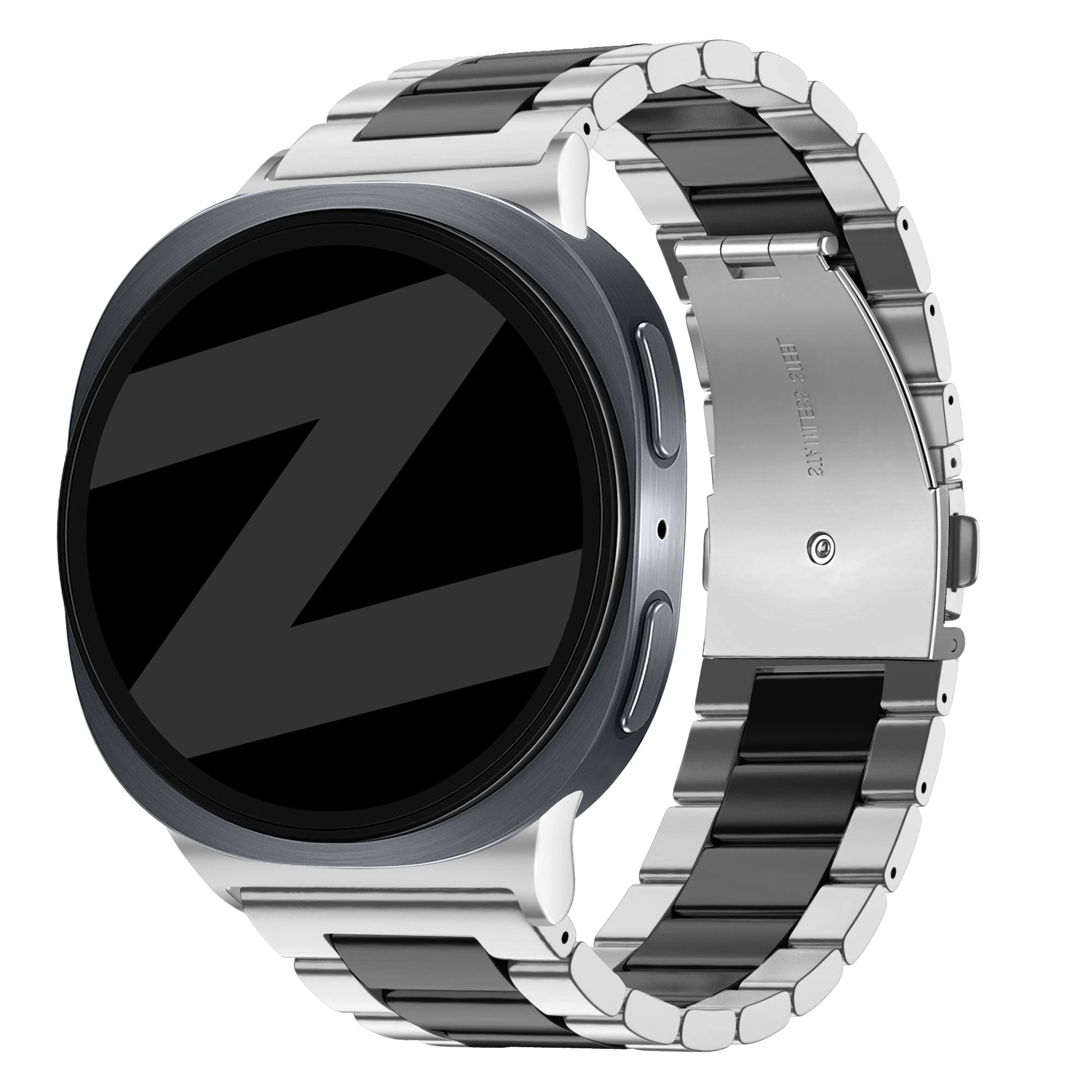 Bandz Samsung Galaxy Watch 8 - 44mm Steel Strap 'Classic' (Silver/Black)