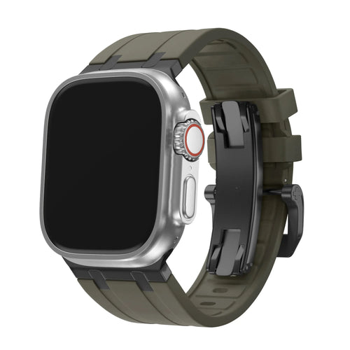 Liquid Silicone Strap, on a watch, 3/4 front view