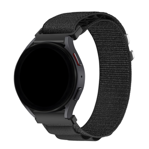 Nylon Alpine Loop Strap, black, on a watch, 3/4 front view