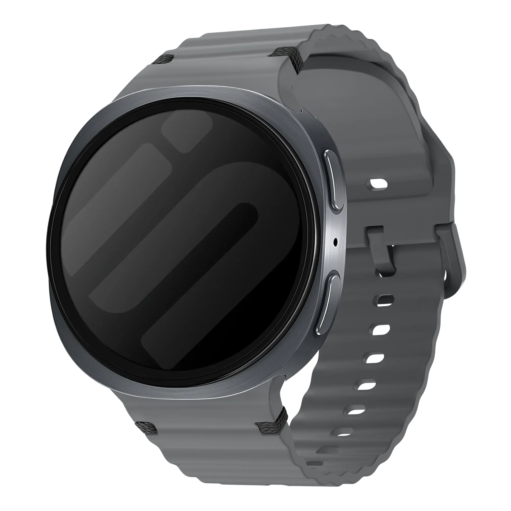 Samsung Galaxy Watch 8 - 44mm Wave Silicone Strap (Dark Grey)