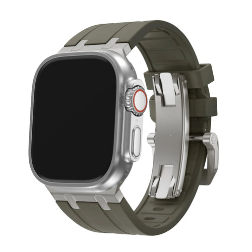 Liquid Silicone Strap, on a watch, 3/4 front view