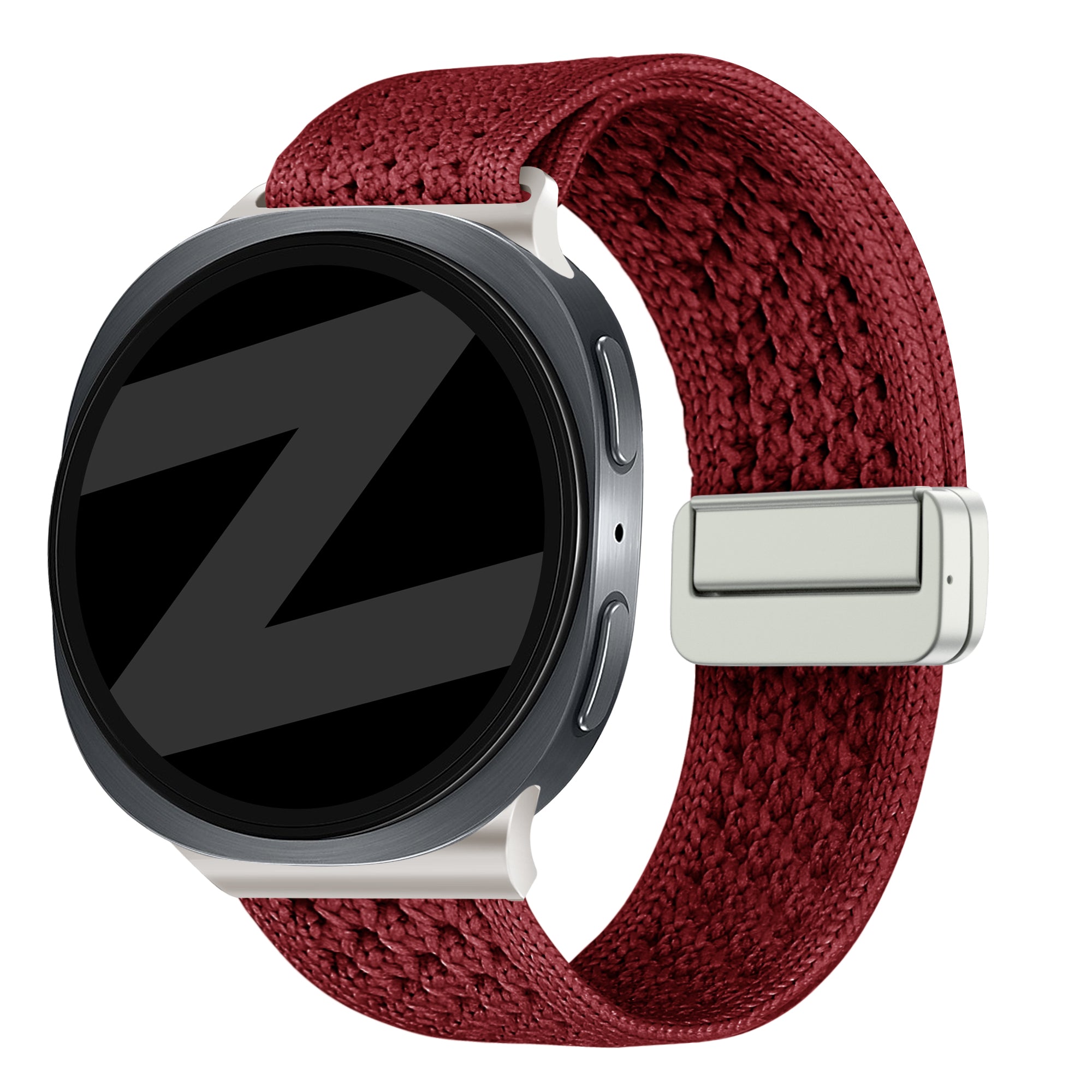 Bandz Correa nylon vintage Samsung Galaxy Watch 9 - 44mm (rojo vino)